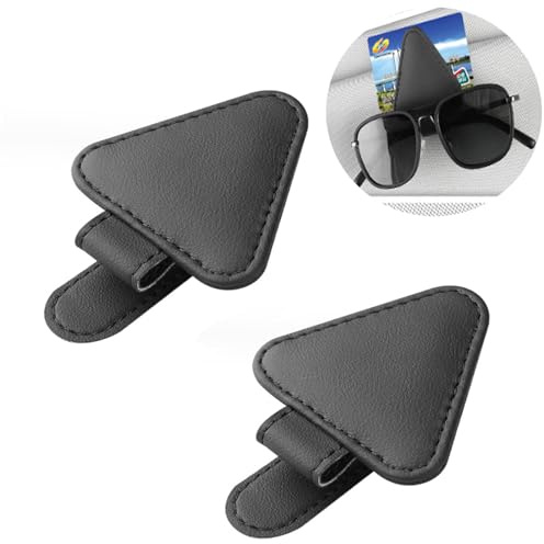Spldsun 2 Stück Brillenhalter für Auto, Sonnenbrillenhalter Auto, Brillenhalterung Auto, für Die Aufbewahrung Von Brillen, Tickets, Etc Im Auto (Schwarz)