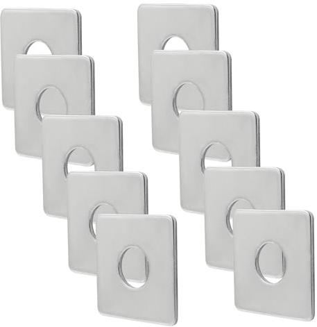 Coufce 10 rondelle quadrate M14, in acciaio inox 304, distanziatore piatto con guarnizione di fissaggio, rondelle quadrate resistenti, 1,5 cm (ID) x 1,144,8 x 4 x 0,2 cm