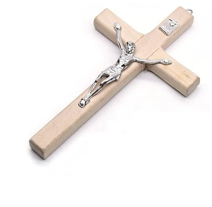 EVANEM Soul Crucifix, Handmade Wooden Cross Christ Statue Religious Prayer Hand Holding Cross Pendant (Color : 1)
