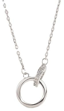 XLTEAM Halskette Anhänger funkelnder Diamant Liebe Halskette Frauen leichte Luxus Nische Luxus Schlüsselbein Kette Mobius Doppelring Halskette Geburtstagsgeschenk Weihnachtsüberraschung