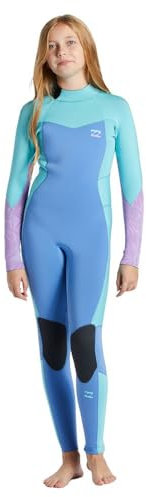 Billabong 4/3mm Synergy - Back Zip Wetsuit for Girls 4-16 - Back-Zip-Neoprenanzug - Mädchen 4-16 - 10 - Blau