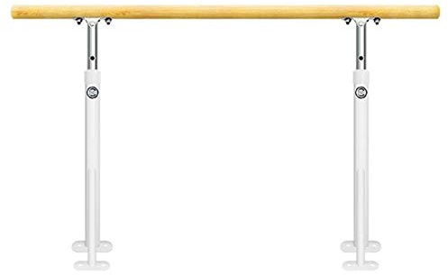 Barre de Danse Ballet, Barre de Ballet, Barre de Danse, Espalier, Barre de Danse Fitness Pratique Réglable, Acier Enduit de Poudre, Pieds Courbés, 80-12 cm - Blanc ()