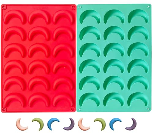 2 Stück Vanillekipferl Backform,Vanillekipferl Ausstecher,Silikon Form Backformen,Blech für Backblech Vanille,Silikon-Backformen Silikonform Backmatte,Backmischung Formen,Vanillekipferl-Backform