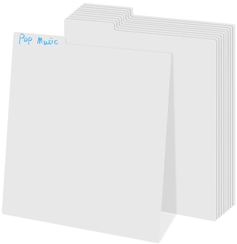 STOBOK Séparateurs De Disques Vinyles Lot De 10 Intercalaires Avec Onglets Résistants Pour Organisation Facile D'Albums Vinyles 13.50X12.44X0.04In