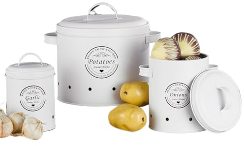Zwiebel Aufbewahrung, Kartoffel Aufbewahrungsbox, Zwiebeltopf, Aufbewahrung Kartoffeln Zwiebeln Knoblauch, Knoblauch-Aufbewahrungsbehälter Mit Belüftungslöchern, Haushalts-Kartoffel-Organizer-Kanister