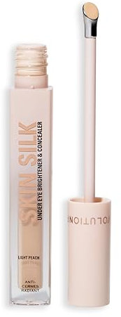 Revolution Skin Silk Radiant Serum - Augenaufheller - Hydratisiert und glättet mit Hyaluronsäure und Squalan - Vegan & Cruelty-Free - Light Peach - 4 ml