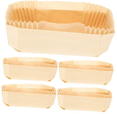 MAGICLULU Juego de 5 Moldes para Hornear con Papel Resistente al Calor, Molde para Pastel de Madera Fácil de Limpiar, Adecuado para Celebraciones y Cocina Diaria
