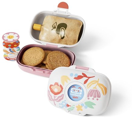 monbento - Caja Merienda Niños Gram graphic Papercut - Fiambrera Merienda sin BPA ideal para la Escuela, Picnics, Vacaciones - Snack Box con Motivo Floral para Niños - Personalizable y Resistente