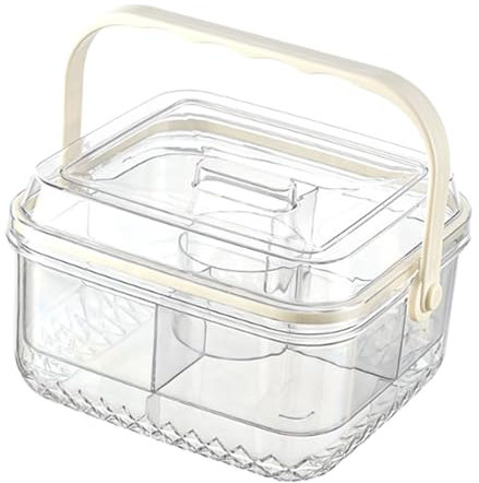 YWJLQH Kühlbehälter für Obst - Mehrzweck Servierschale mit Griff und Deckel für Picknickbuffet, S
