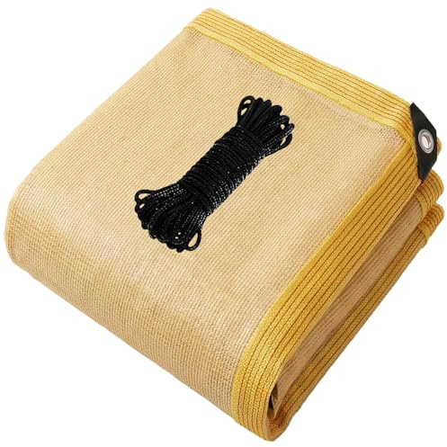 PIPRE 1.6m x 1.8m Filet D'Ombrage,Voile D'ombrage avec œillets,90% Filet RéSistant Aux UV pour Pergola,ClôTure de Protection Beige,Tissu D'Ombrage,pour Pergola,Terrasse,Plantes,Serre,Poulailler