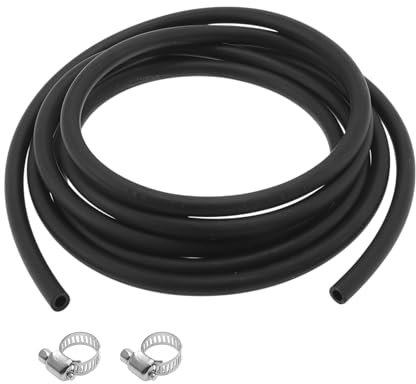 VekAuto 1 Jeu Tuyaux Huile Lubrifiante 6x10mm Tuyau Eau Caoutchouc Nitrile 2 Pcs Collier Extérieur Noir