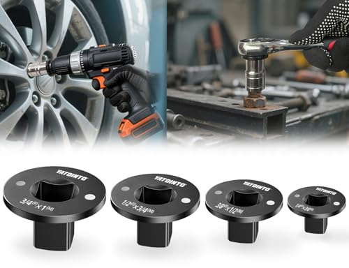 YATOINTO 4PCS Low Profile Impact Socket Adapter Set,Versatile Insert Ratchet Drive Adapter Kit,Fit Impact Guns,Power Ratchet,Wrenches,Cordless Drill,1/4 to 3/8,3/8 to 1/2,1/2 to 3/4,3/4 to 1,Black