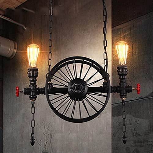 Lampadario da soffitto in Metallo Vintage Nero, Lampada da soffitto Industriale con Tubi dell'Acqua, Lampada a Sospensione in Stile Vapore, per Cucina con Isola e Ristorante, Attacco lampadi