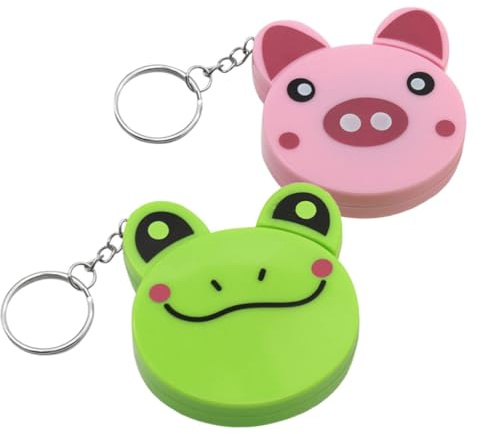 KOCKSHION 2 Piezas Cinta Métrica Retráctil Pequeña Mini Cinta Métrica Flexible Con Llavero De Animal De Material Duradero Para Manualidades