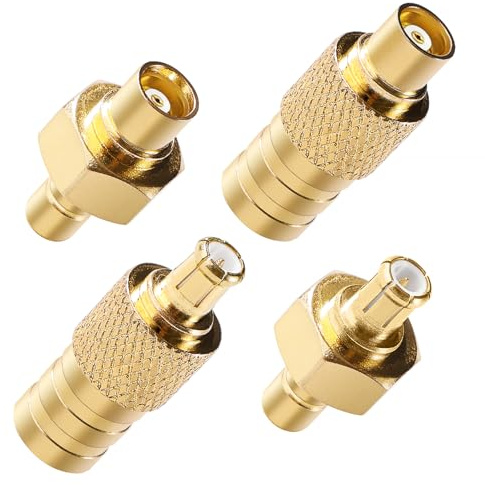 KUOQIY 4 Pezzi SMB a MCX Adattatore Kit, Adattatore Antenna DAB, MCX Maschio Femmina a SMB Maschio Femmina Connettore, per Antenna DAB + Autoradio FM AM 4G WLAN Cavo Coassiale RF