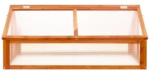 Serra in legno di abete massiccio, 114 x 80 x 50 cm, robusta casetta da giardino per piante e ortaggi, serra in legno naturale per giardino e terrazza