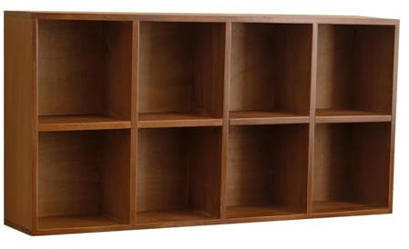 MERIGLARE Wooden Display Shelf for Wall Mounting, Hanging Display Cabinet, Regal Tassen, Desktop Organizer, Tassenregal, 8 Compartments for Cups, Collectible Figures, Schmuck Und Kosmetik