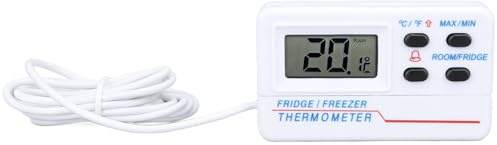 Depisuta Digital Kylskåpstermometer, Kylfrystermometer med Larmvarning, för inomhus- och Utomhusbruk