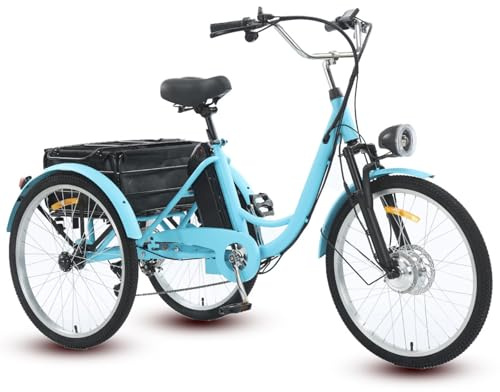 EaThsalL 3 Rad Elektrodreirad FüR Senioren Zoll Klappbar Dreirad Lastenfahrrad für Erwachsene Tragfähigkeit 200kg Geeignet für eine Körpergröße von 160-185 cm