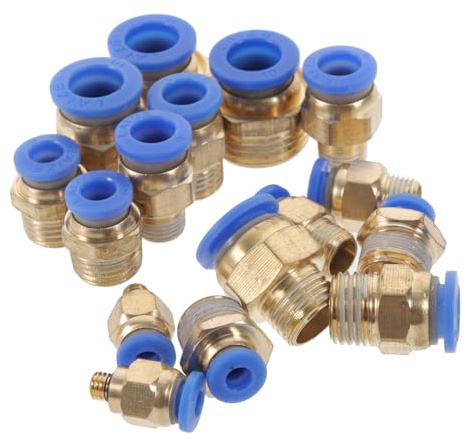 TOVINANNA Adaptateur de Tuyau Air Comprimé Mâle-mâle 16 Pièces en Cuivre Abs , Raccord Rapide pour Installation et Projet Industriel pour Compresseur et Cloueur Pneumatique