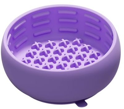 Dog Slow Feeder Bowl - Silicone Anti Choking, Non-Slip Base Bowl, Small Slow Feeder Dish, Pet Cat Dog Indoor Outdoor Enrichment, Healthy Eating Longtail, Feeding Training Purpose