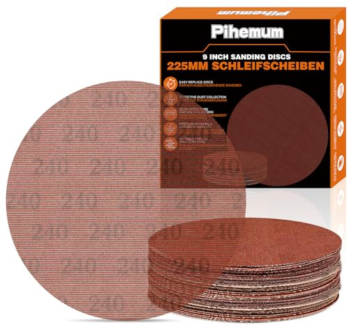 pihemum 30 Pièces Disque Abrasif Maille 225mm Grain 240 Disque Poncage 225mm pour Ponceuse Girafe