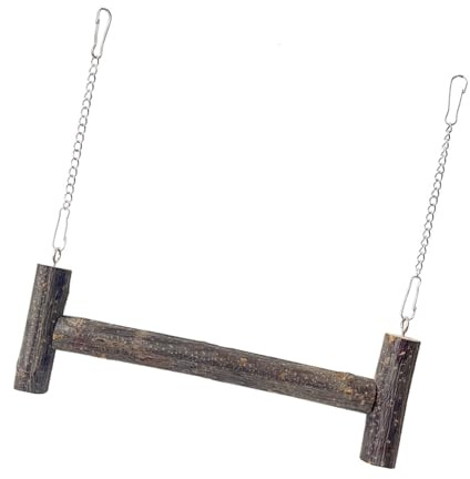 Oxxggkao Juguete de balancín para mascotas pequeñas, percha de madera, cadena de metal, ejercicio para pájaros, hámsteres, jaula, entretenimiento, soporte de columpio para pájaros, proveedor al aire