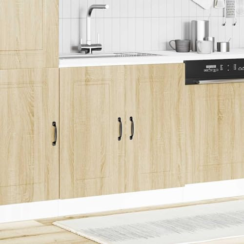 ATOMSTACK MAKER Mobile sottolavello, larghezza 80 cm, legno di rovere Sonoma, piedini regolabili, portata 60 kg, mobiletto da cucina per lavandino, con materiale di montaggio incluso (serie Kalmar)