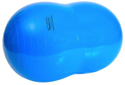 Gymnic Physio Roll diámetro máximo 70 cm/Longitud 115 cm, Pelota Doble Azul, Ideal para Fisioterapia, Ejercicios de Equilibrio, coordinación y Apoyo terapéutico en niños, Adultos y Ancianos