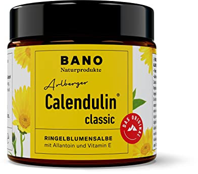 BANO Arlberger Calendulin Pommade au calendula I pour la peau sèche I favorise la guérison des plaies I convient comme crème pour les cicatrices I avec vitamine E I boîte de 100 ml