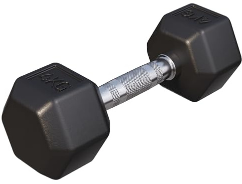 GORILLA SPORTS® Hexagon Kurzhanteln 2–50 kg, gummiert, mit oder ohne Ablage | Schwarze sechseckige Hanteln aus Gusseisen mit gerändeltem Chromgriff, rutschsicher und rollfest; Dumbbell, Krafttraining