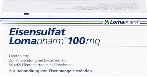 Eisensulfat Lomapharm 100 mg Filmtabletten bei Eisenmangelzuständen, 50 St. Tabletten