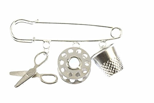 Miniblings Nähen Brosche Fingerhut Spule Schere Schneidern Schneiderin slb | Kleines Statement für Revers und Jacke, auch als Mitbringsel geeignet