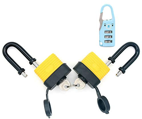 moon-1 Set von 2 gleichschliessend Wasserdicht Vorhängeschloss,35mm Breit Body – Wetter Beständig Outdoor Vorhängeschloss, 4 Schlüssel Enthalten