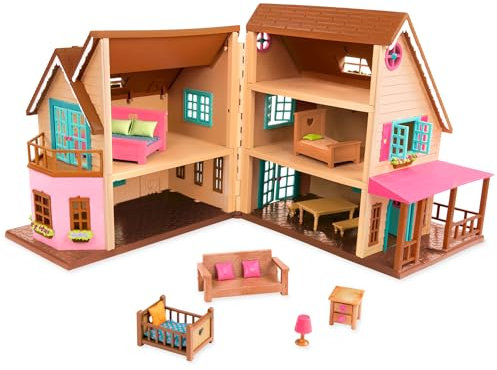 Li’l Woodzeez – Le Cottage Honeysuckle Hillside – Ensemble de 20 pièces avec Maison, Meubles, et Accessoires – Maisonnette et Ensembles de Jeu pour Enfants de 3 Ans et Plus