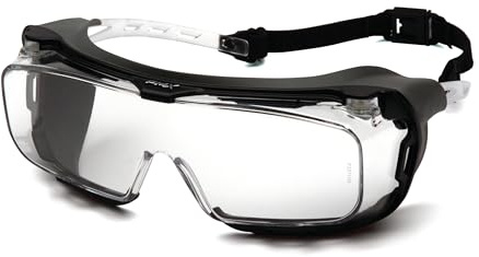 PYRAMEX Cappture Over Prescription Safety Glasses, Clear H2MAX Anti-Fog Lens w/Rubber Gasket