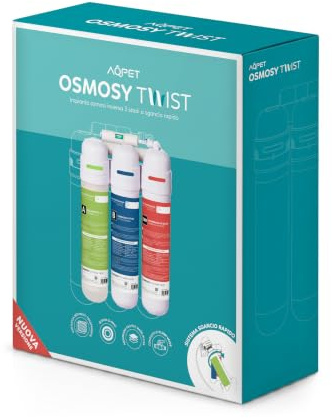 AQPET Impianto Osmosi Inversa Twist 3 Stadi Nuovo Sistema a Sgancio Rapido per Acquari