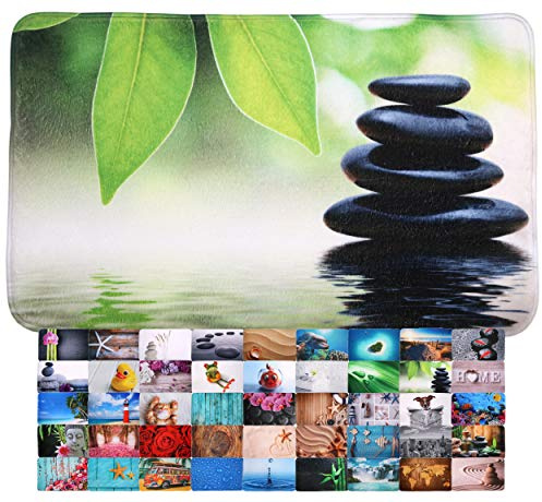 Sanilo Badteppich, viele schöne Badematten zur Auswahl, Badvorleger sehr weich und rutschfest, waschbar und schnelltrocknend (70 x 110 cm, Harmony)