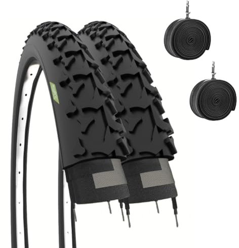 2 Radkappen für Mountainbike, 26 x 1,90 cm (50-559) + Kammern für Mountainbike, Mountainbike, 26 Zoll, für Erwachsene