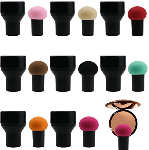 8 PACK Mushroom Makeup Sponges with Handle for Foundation Head Makeup Brush for Women Girls