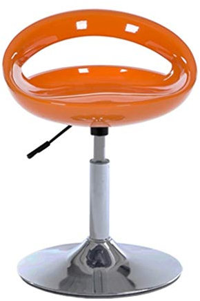 DYCIN Rollhocker Hocker mit Rollen Bar Stühle Höhenverstellbar Bartisch mit Barhocker Drehbar Küchenstühle Bürohocker mit Rückenlehne (Color : Orange)