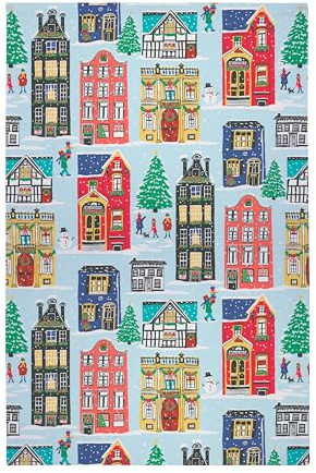 Ulster Weavers Weihnachts-Geschirrtuch aus recycelter Baumwolle, hergestellt in Nordirland, Großbritannien, Mehrfarbig - Weihnachtshäuser