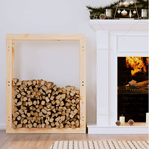 Lechnical Portalegna 80x25x100 cm in Legno Massello di Pino,Portalegna,Portalegna da Interno ed Esterno, per Camino,Caminetto Stufa Design Moderno