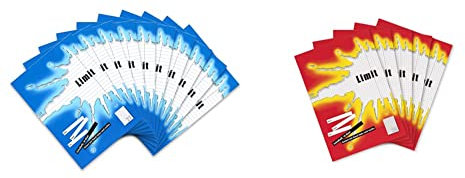 Limit Schulheft A4, 16 Blatt, Lineatur 27, liniert mit Rand, blau, 10 Stück & Schulheft A4, 16 Blatt, Lineatur 28, kariert mit Rand, 5 Stück