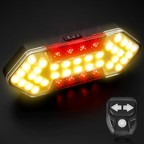 Fanale Posteriore per Bicicletta con Indicatore di Direzione - NIUAWASA Luci Posteriori per Bici con Telecomando Wireless Ricaricabile 5 Modalità Luce di Avvertimento per Ciclismo