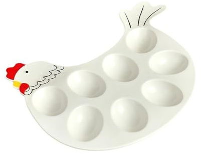 Bandeja de Huevos Rellenos Milageto, Plato de Huevos Rellenos de Cerámica, Organizador de Huevos, Soporte para Encimera de Pascua