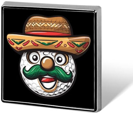 Lustiger Golfball-Schnurrbart, mexikanisches quadratisches Abzeichen, Metall-Anstecknadel, individuelle Brosche, Gedenknadeln für Frauen und Männer