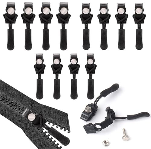 Reißverschluss Zipper, 12 Stück Universell Reißverschluss Reparatur, 3 Modelle Zipper für ReißVerschluss, Reißverschluss Zipper Ersatz, für Jacke, Gepäck, Rucksäcke, Reisen, Praktisches Zubehör