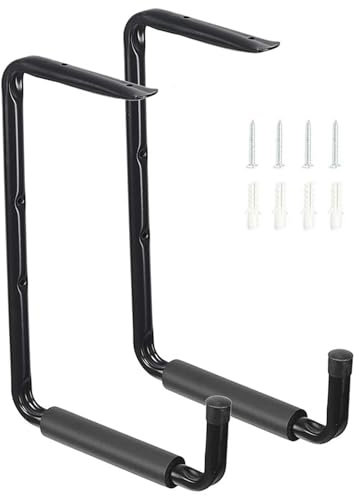 Streysisl Cintres d'échelle pour mur | Crochet mural multifonctionnel pour vélo | Cintres de plafond utilitaires, support de rangement de garage en acier pour vélos, chaises