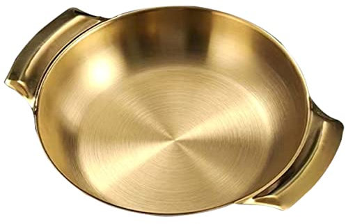 Agashi Edelstahl-Fischtopf Heißer Topf Bräter Arbeitsküchenzubehör Zumen Wok Bratpfanne Fonduetopf Antihaft-Pfanne/D/26 * 20 * 4Cm